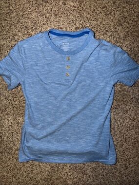 Sonoma Kids medium 10/12 Blue Striped Henley Top